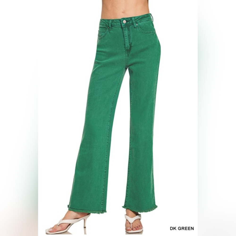 DARK GREEN Women's High-Waisted Flare Jeans